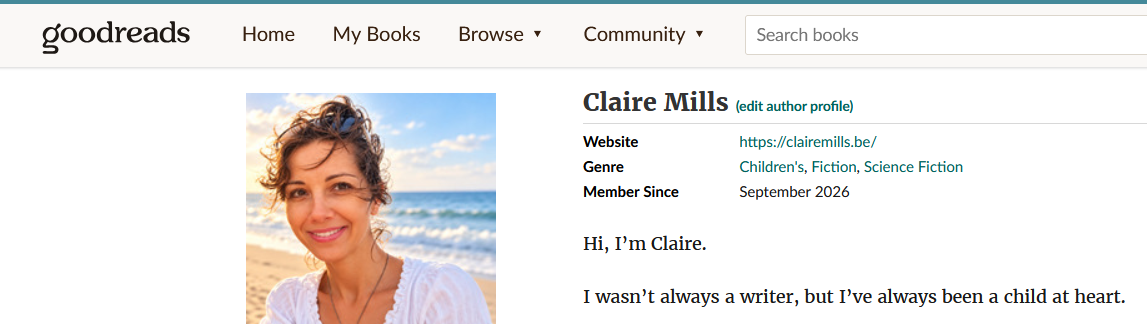 Claire Mills is now on Goodreads